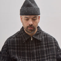 Knit Hat, Black Wool Cashmere Tweed