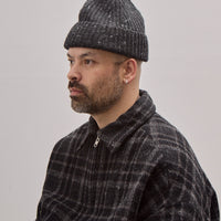 Knit Hat, Black Wool Cashmere Tweed