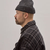 Knit Hat, Black Wool Cashmere Tweed