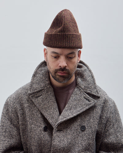 Knit Hat, Dark Olive Top Dyed Wool
