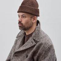 Knit Hat, Dark Olive Top Dyed Wool