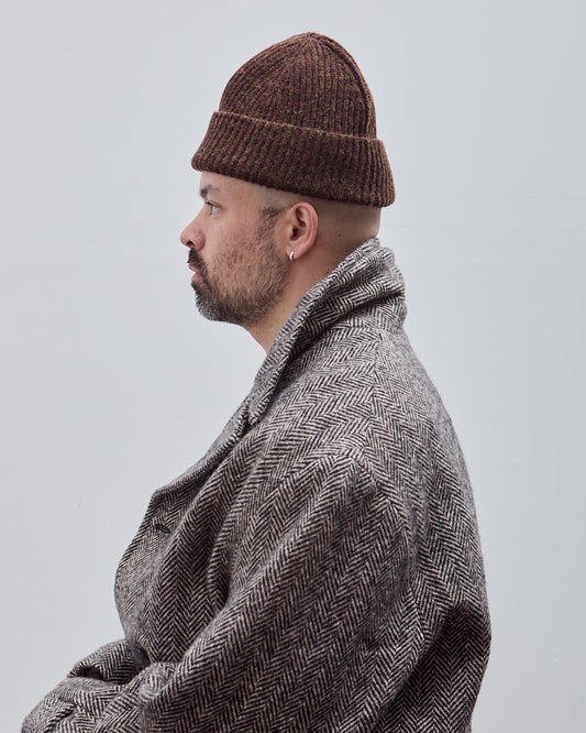 Knit Hat, Dark Olive Top Dyed Wool