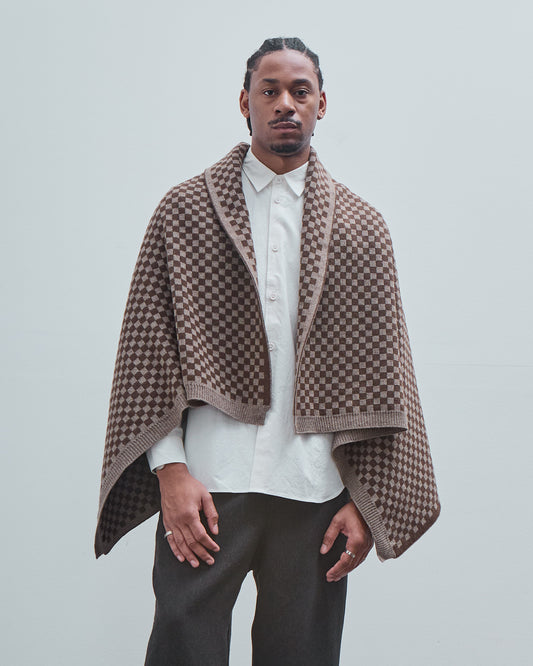 Knit Shawl, Undyed Yak Wool