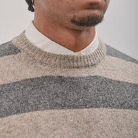 Striped Sweater, Grey Top Dyed Wool