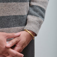 Striped Sweater, Grey Top Dyed Wool
