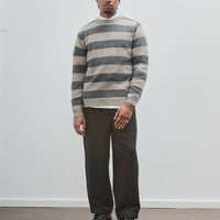 Striped Sweater, Grey Top Dyed Wool