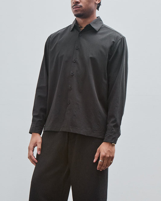 Flat Hem Shirt, Worsted Wool Check
