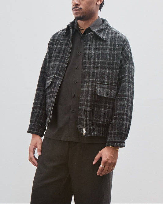 Zip Jacket Two, Wool Tweed Check