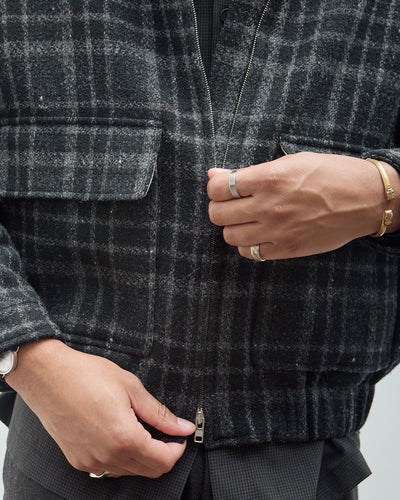 Zip Jacket Two, Wool Tweed Check