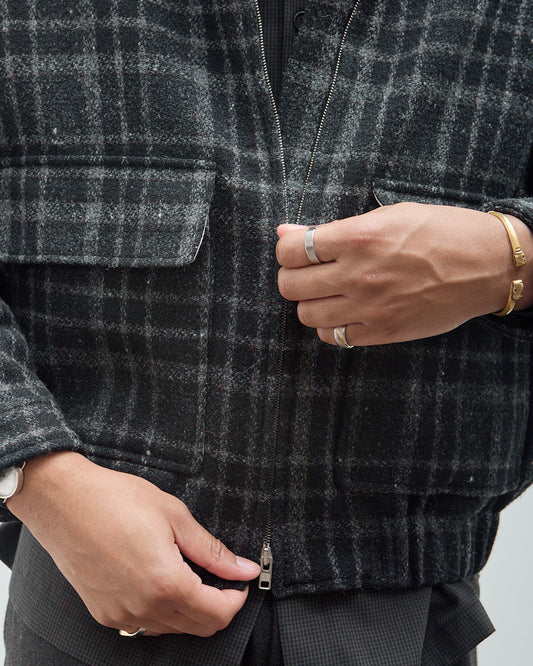 Zip Jacket Two, Wool Tweed Check