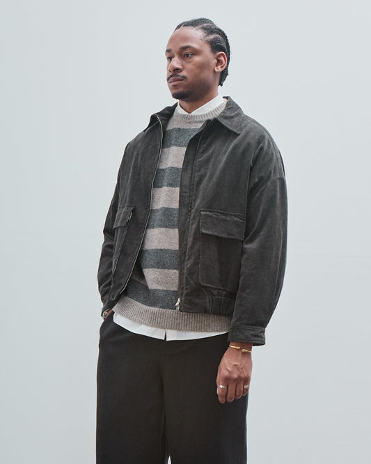 Zip Jacket Two Corduroy, Carbon Dyed Corduroy