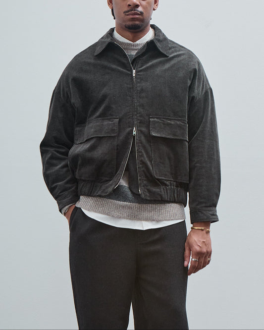 Zip Jacket Two Corduroy, Carbon Dyed Corduroy
