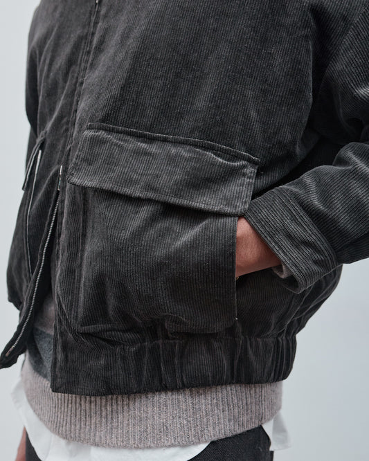 Zip Jacket Two Corduroy, Carbon Dyed Corduroy