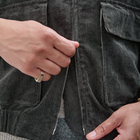Zip Jacket Two Corduroy, Carbon Dyed Corduroy
