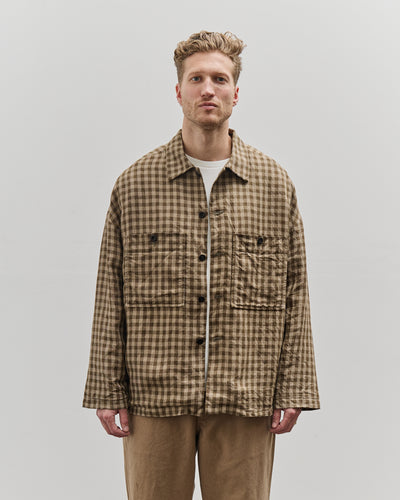 Evan Kinori Field Shirt Two, Beige/Brown