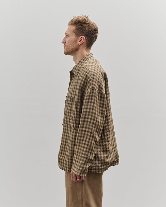 Evan Kinori Field Shirt Two, Beige/Brown