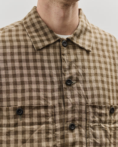 Evan Kinori Field Shirt Two, Beige/Brown