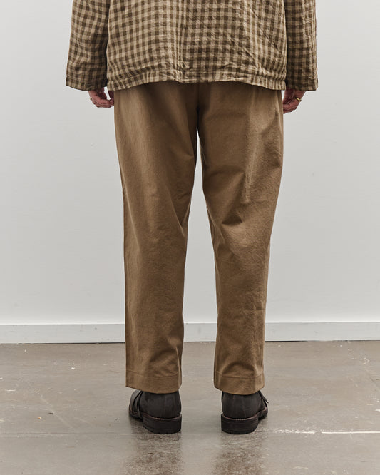 Evan Kinori Single Pleat Pant, Brown Iron Mordant