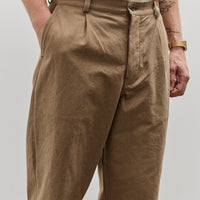 Evan Kinori Single Pleat Pant, Brown Iron Mordant