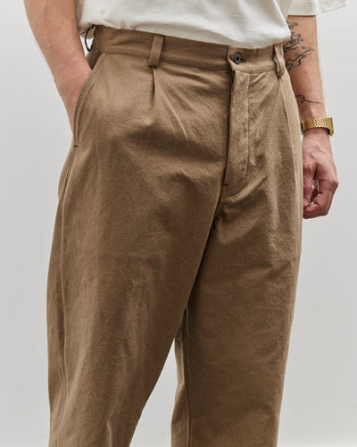 Evan Kinori Single Pleat Pant, Brown Iron Mordant