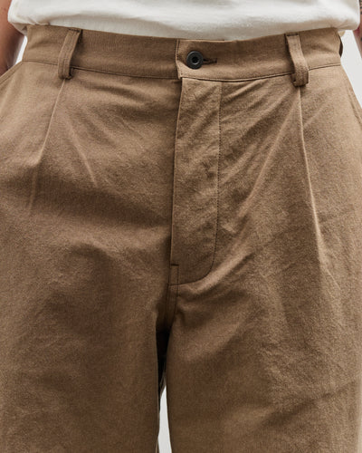 Evan Kinori Single Pleat Pant, Brown Iron Mordant