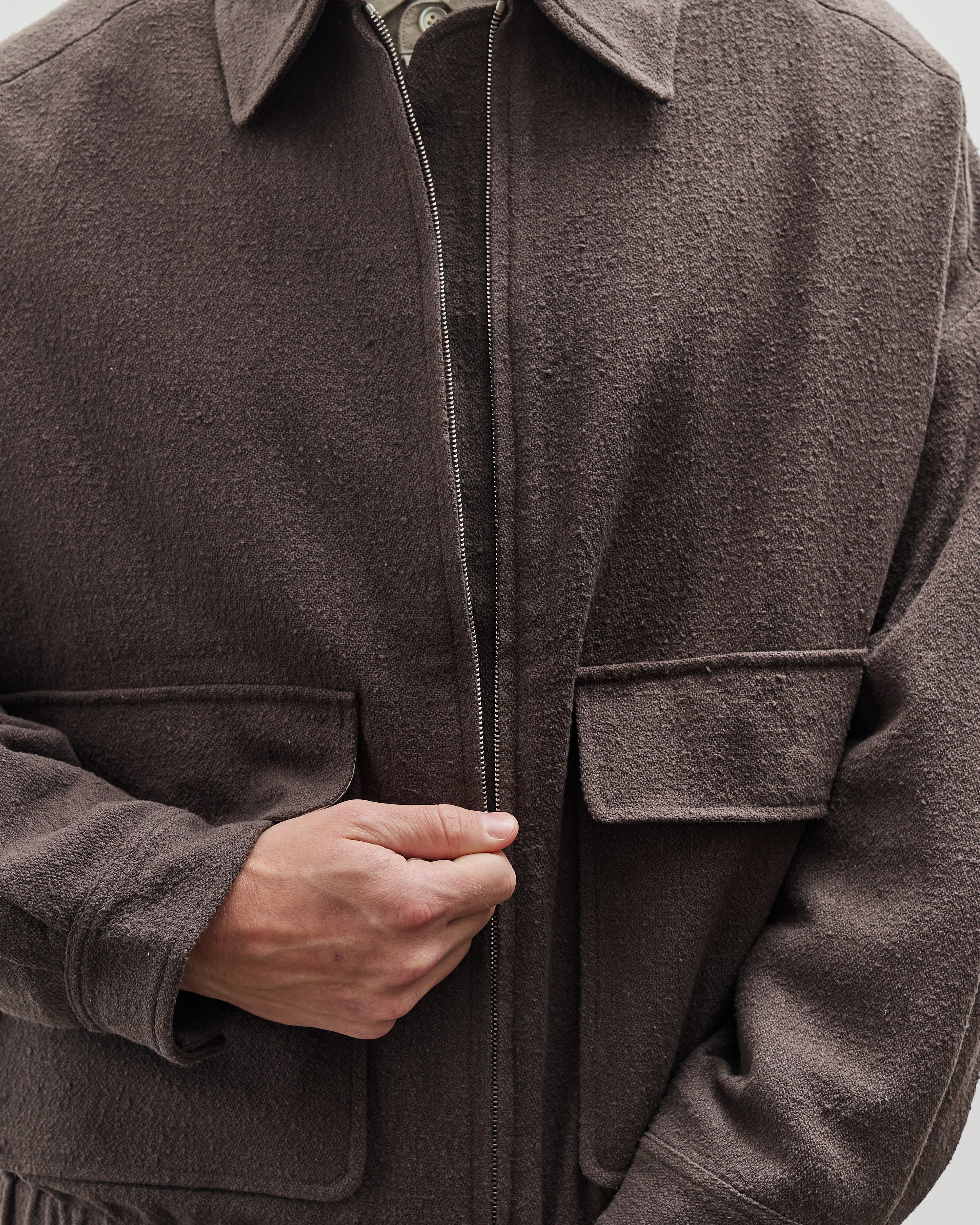 Evan Kinori Zip Jacket Two, Charcoal – Glasswing Evan Kinori Zip Jacket Two, Charcoal – Glasswing