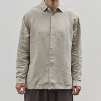 Evan Kinori Flat Hem Shirt, Natural