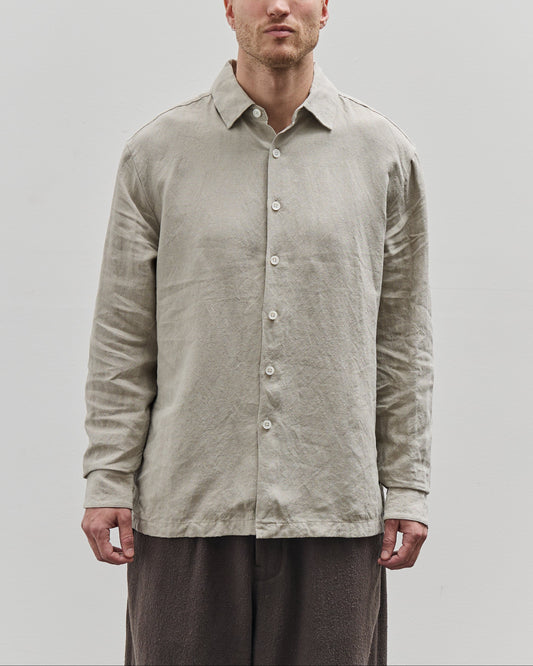 Evan Kinori Flat Hem Shirt, Natural