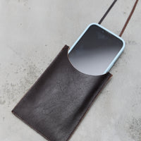 Fog Linen Leather Phone Holder