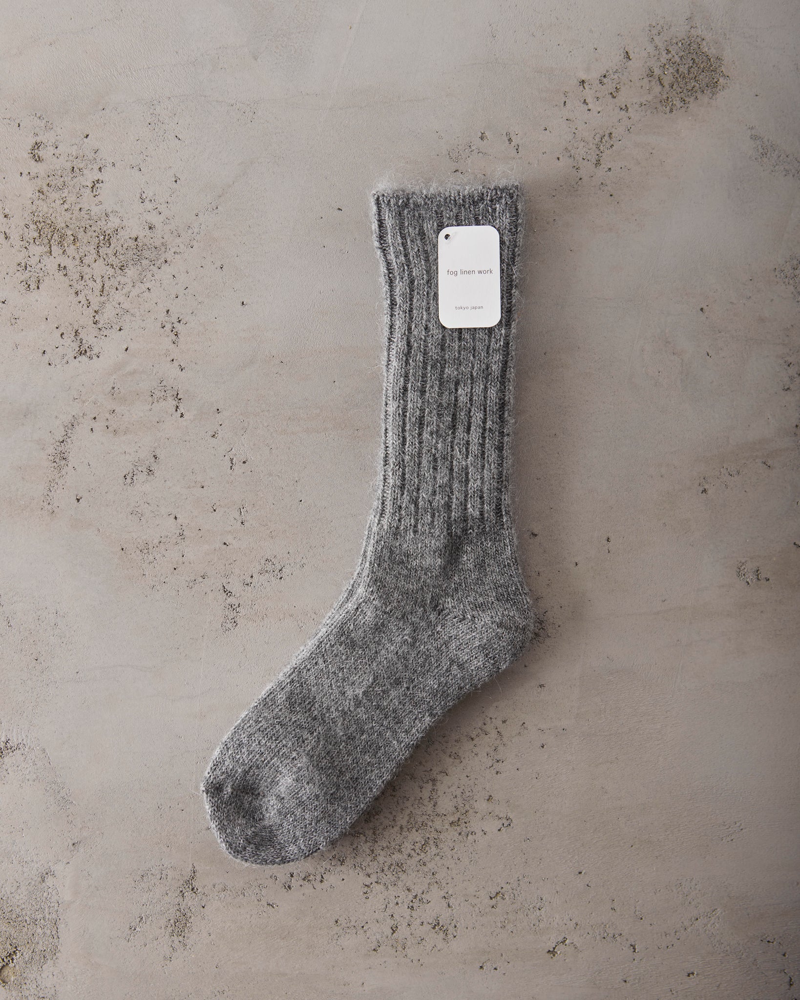Fog Linen Mohair Socks, Grey