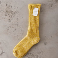 Fog Linen Mohair Socks, Yellow
