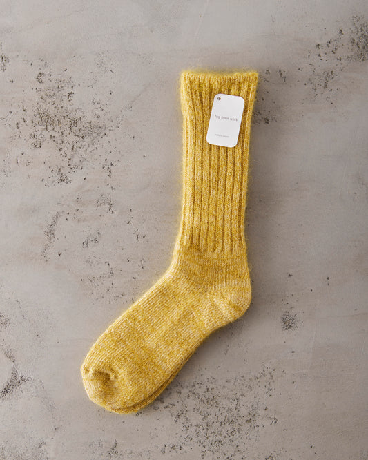 Fog Linen Mohair Socks, Yellow