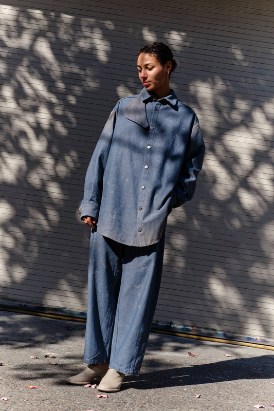 Lauren Manoogian Worn Gaiter Shirt, Worn Denim