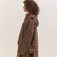 Gathering Fisherman Hoodie, Brown with Red Checks