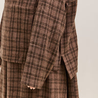 Gathering Fisherman Hoodie, Brown with Red Checks