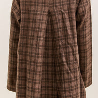 Gathering Sailor Dress, Brown with Red Checks