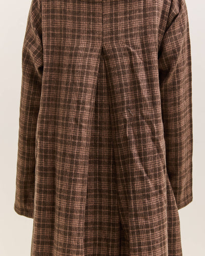 Gathering Sailor Dress, Brown with Red Checks