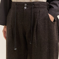 Gathering Farmer Pant, Black Brown