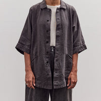 Short Sleeve Farmer Shirt, Black