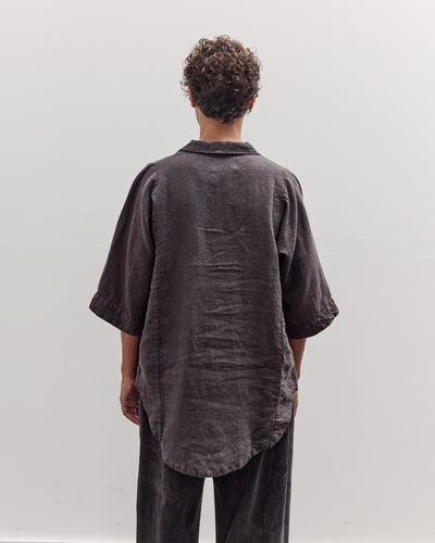 Short Sleeve Farmer Shirt, Black