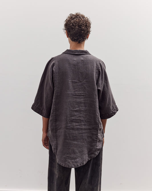 Short Sleeve Farmer Shirt, Black