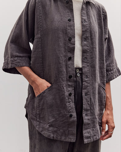 Short Sleeve Farmer Shirt, Black