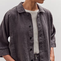 Short Sleeve Farmer Shirt, Black