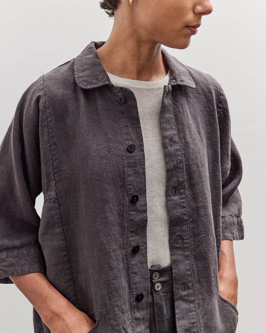 Short Sleeve Farmer Shirt, Black