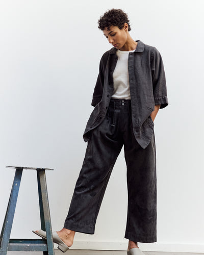 Short Sleeve Farmer Shirt, Black