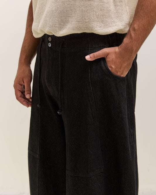 Gathering Fisherman Pant Unisex, Black