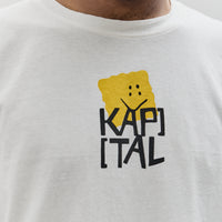 Kapital Unisex 20/-Jersey Crew Long Sleeve T (PECKISH KAP), Yellow