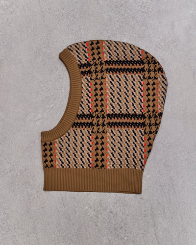 Henrik Vibskov Balaclava, Orange Mixed Check