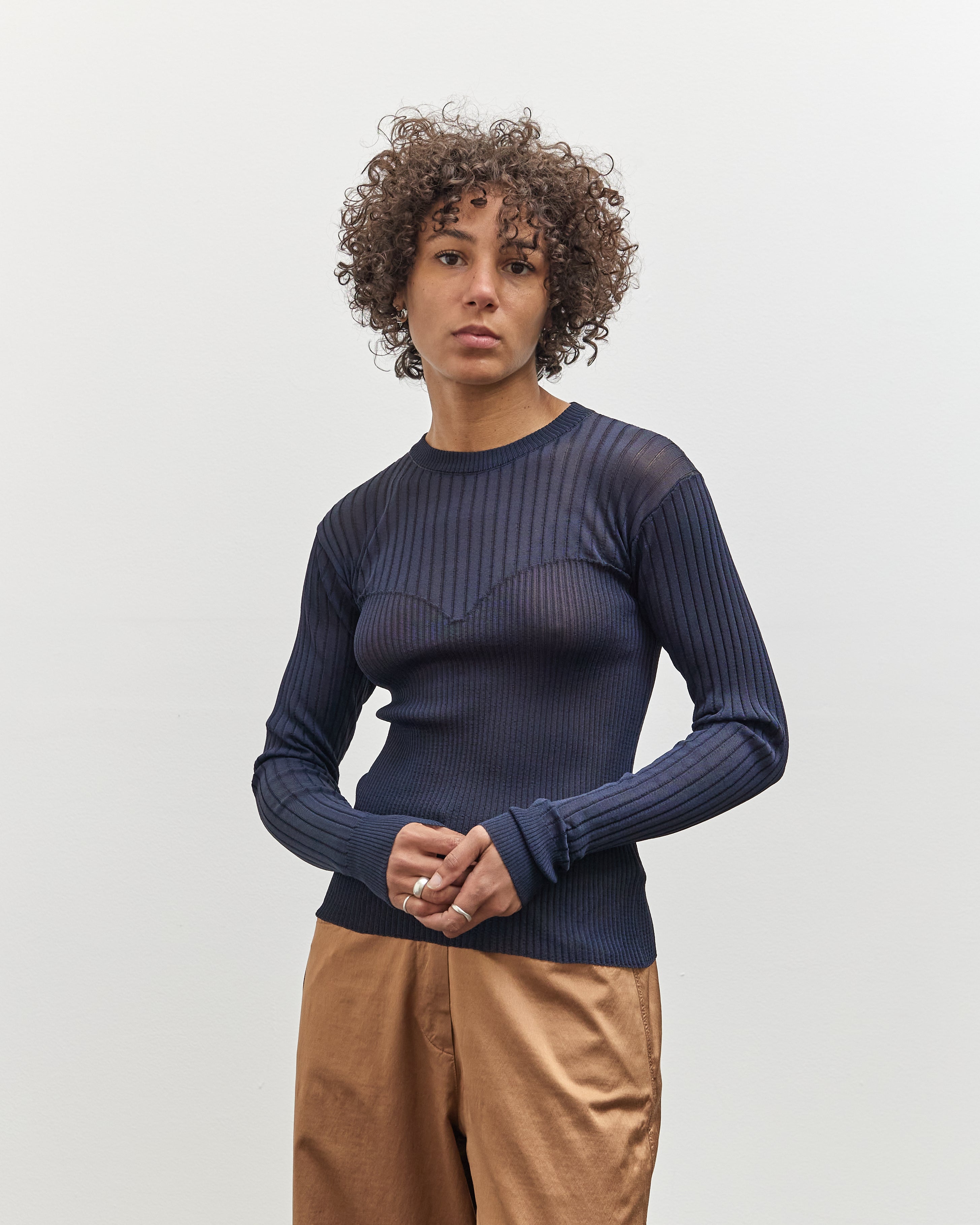 Henrik Vibskov Bell Knit Blouse, Navy – Glasswing