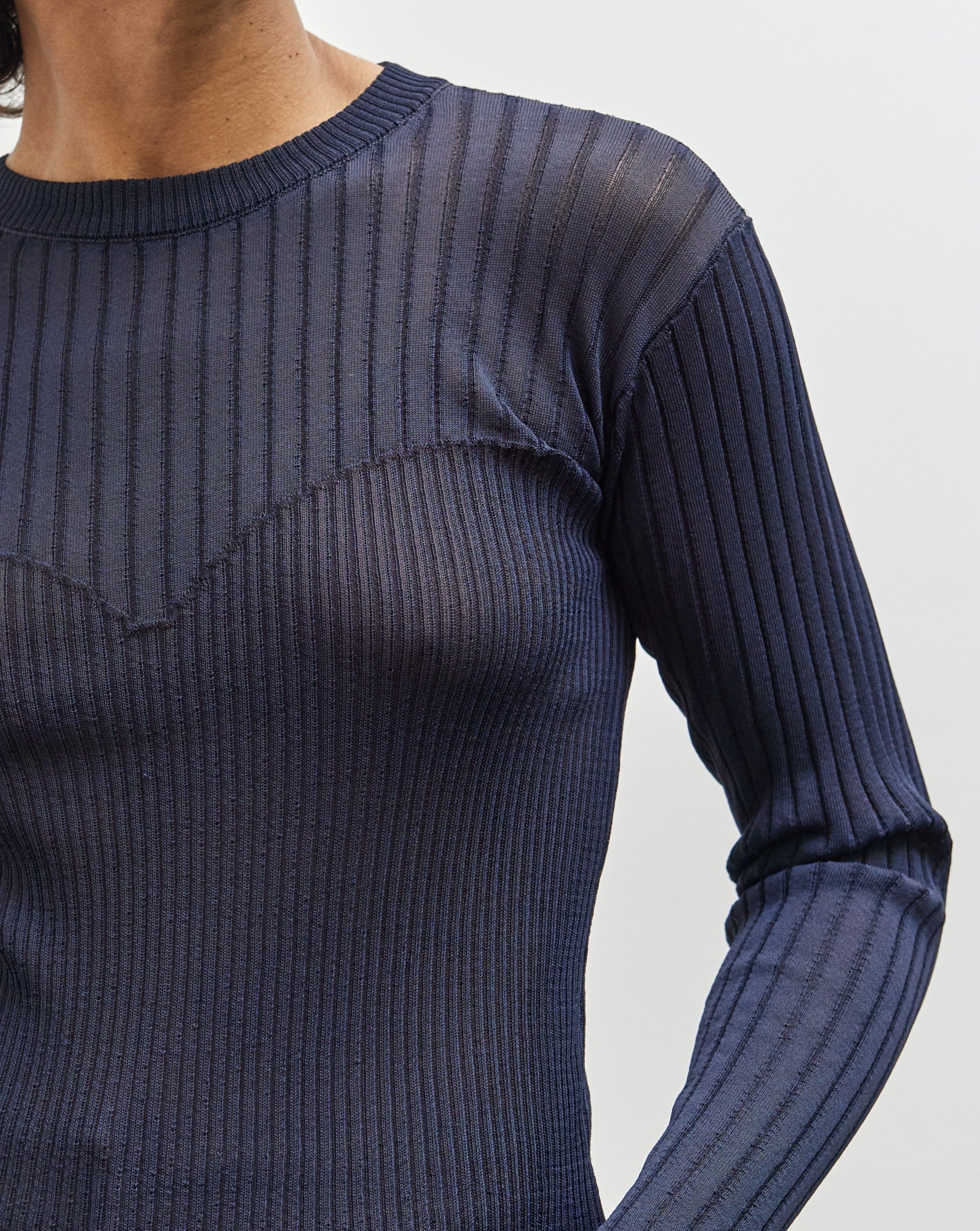 Henrik Vibskov Bell Knit Blouse, Navy – Glasswing